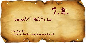 Tankó Márta névjegykártya