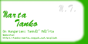 marta tanko business card